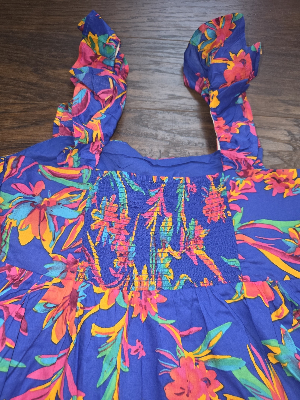 J. Crew Blue Floral Square-Neck Tiered Midi Dress - Picture 10 of 10